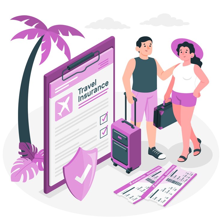 Vetor grátis ilustração do conceito de seguro de viagem