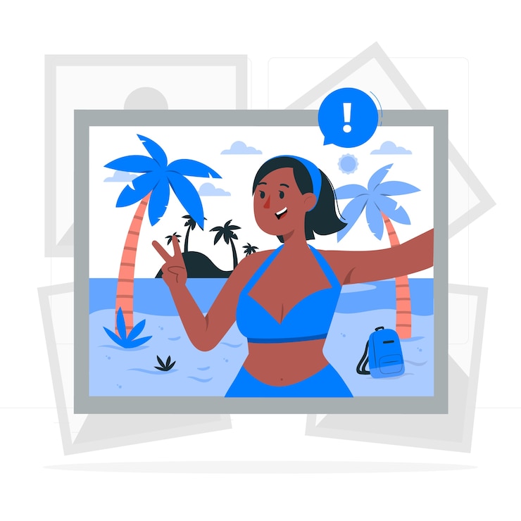 Vetor grátis ilustração do conceito de selfie de viagem