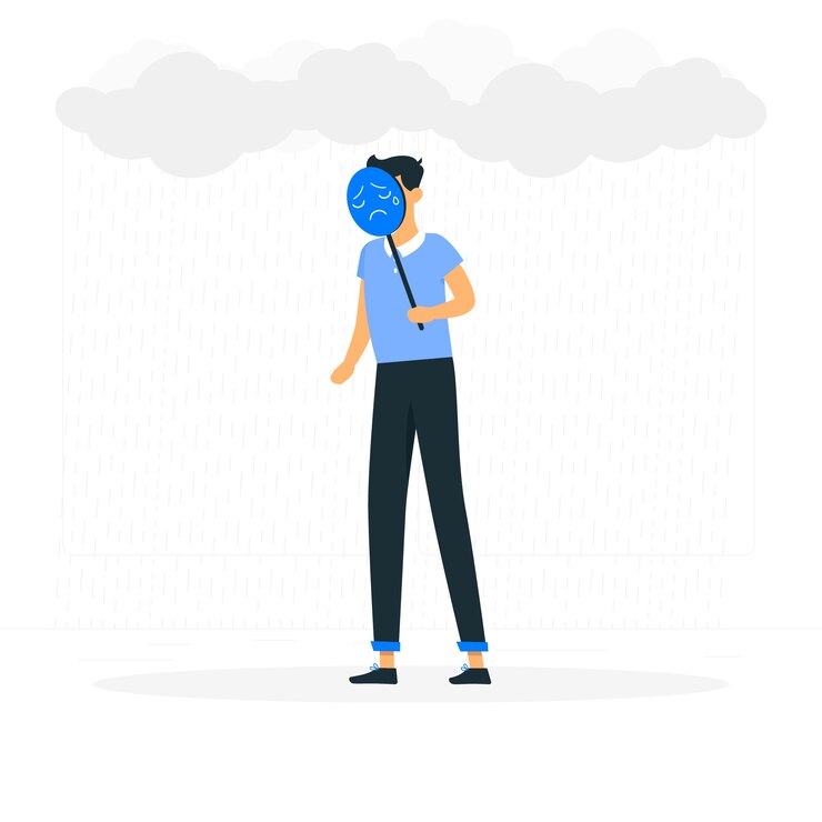 Vetor grátis ilustração do conceito de sentimento azul