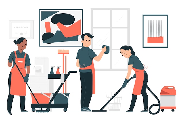 Vetor grátis ilustração do conceito de serviço de limpeza