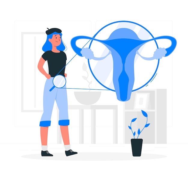 Ilustração do conceito de sistema reprodutivo feminino