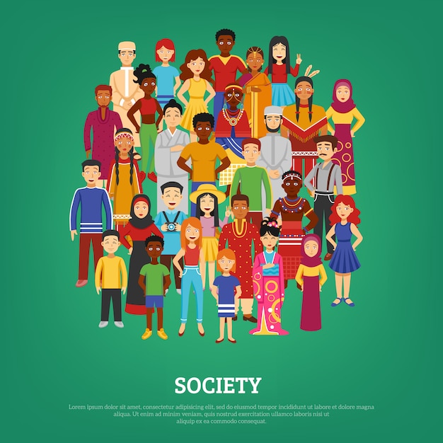 Vetor grátis ilustração do conceito de sociedade