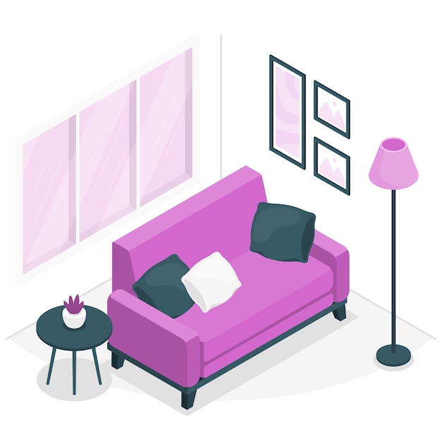 Vetor grátis ilustração do conceito de sofá