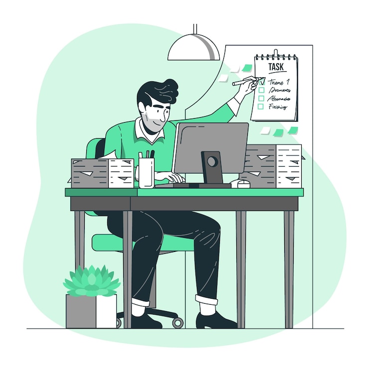 Vetor grátis ilustração do conceito de tarefa