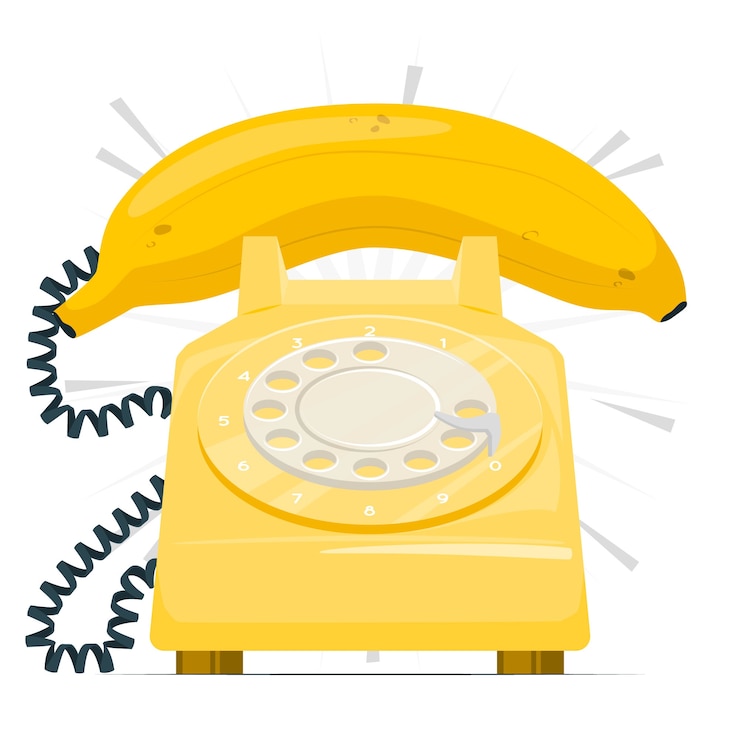Vetor grátis ilustração do conceito de telefone de banana