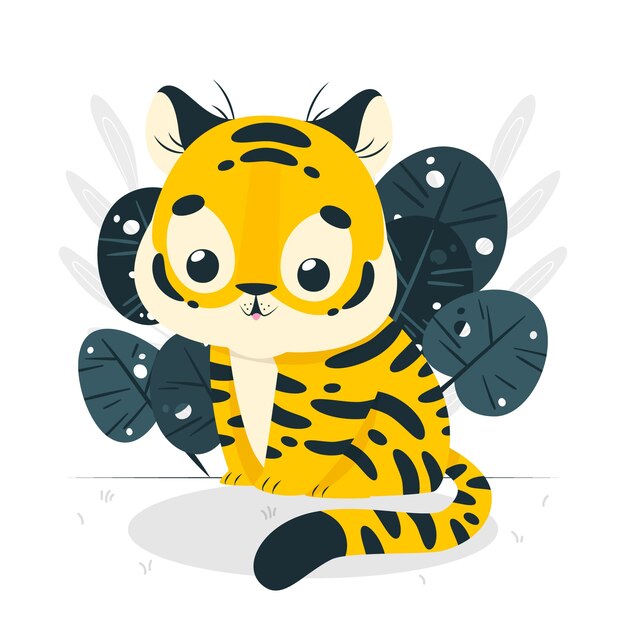 Ilustração do conceito de tigre fofo