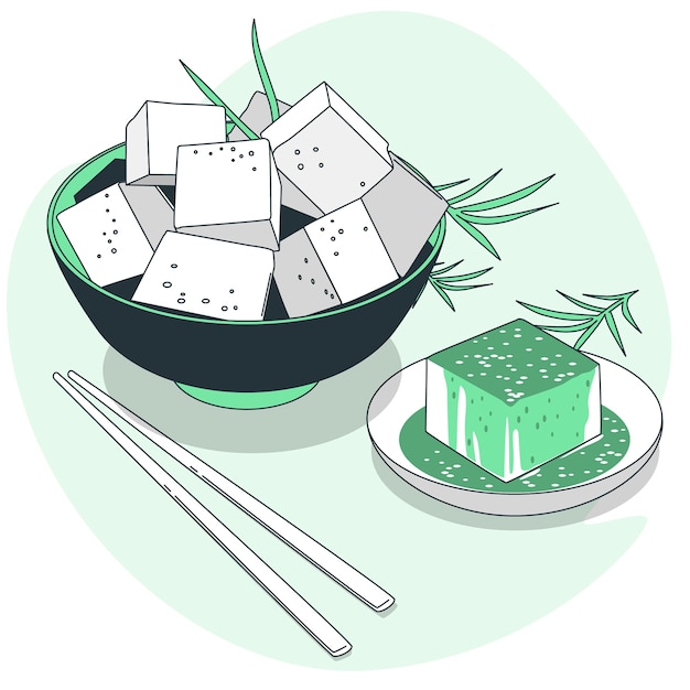 Ilustração do conceito de tofu