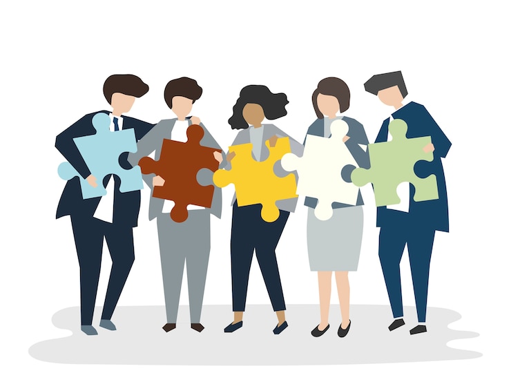 Vetor grátis ilustração do conceito de trabalho em equipe de pessoas avatar