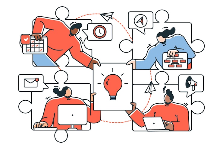 Vetor grátis ilustração do conceito de trabalho em equipe