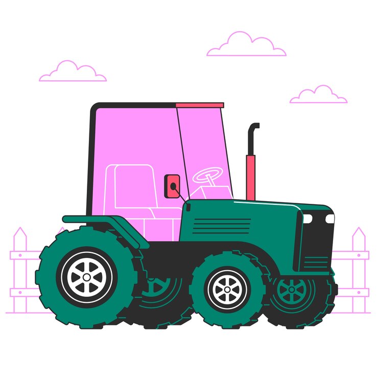 Vetor grátis ilustração do conceito de tractor agrícola