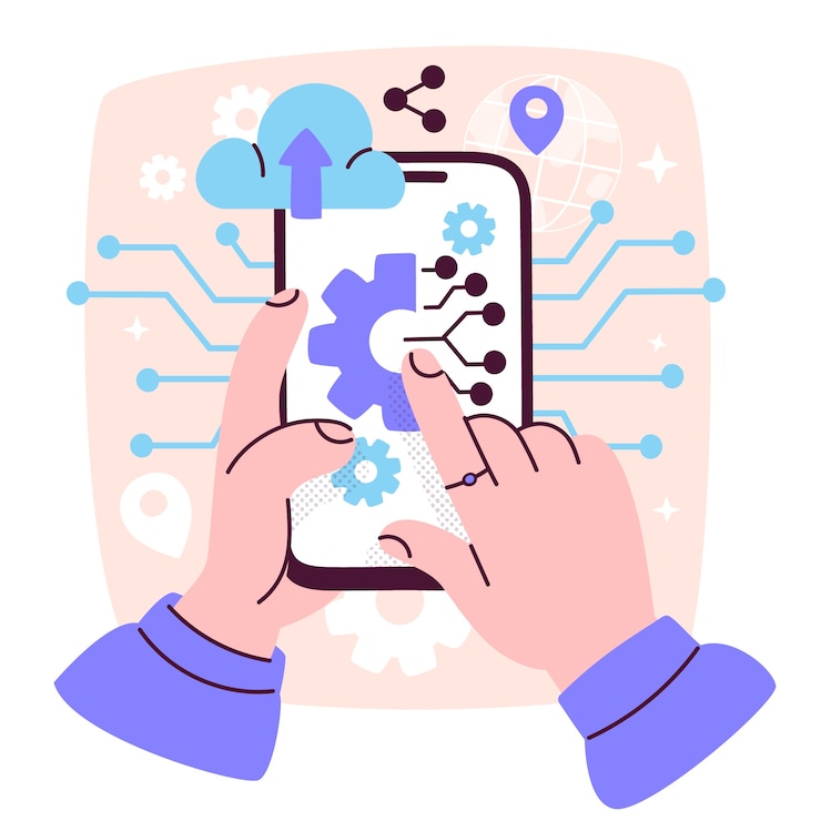 Vetor grátis ilustração do conceito de transformação digital