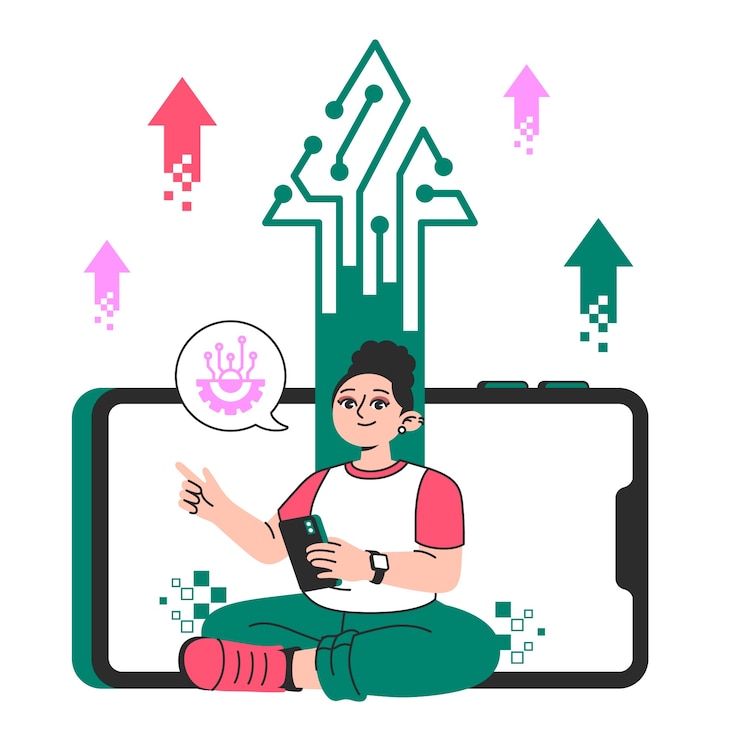 Vetor grátis ilustração do conceito de transformação digital