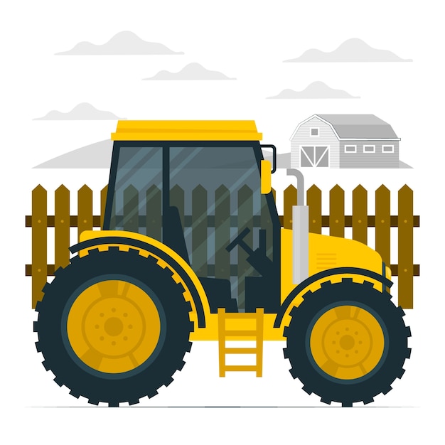 ilustração do plano trator dentro vetor estilo, plano desenho animado trator.  agricultor Produção máquina, 25685845 Vetor no Vecteezy