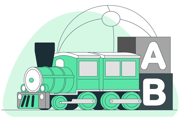 Vetor grátis ilustração do conceito de trem de brinquedo