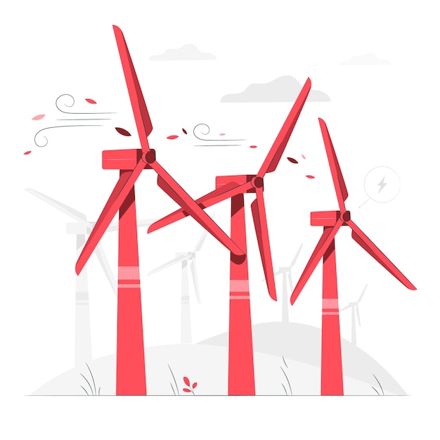 Ilustração do conceito de turbina eólica