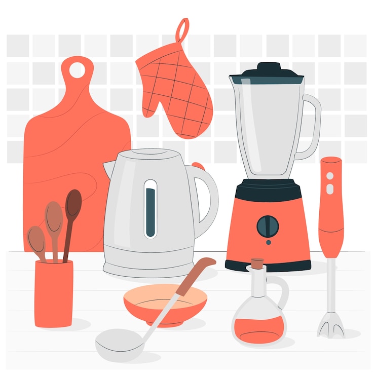 Vetor grátis ilustração do conceito de utensílios de cozinha