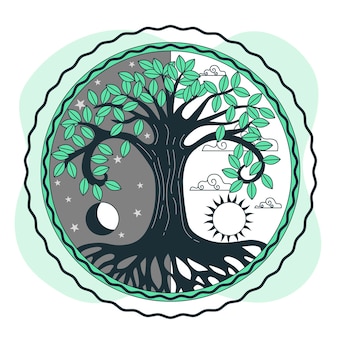 Ilustração do conceito de vida na árvore
