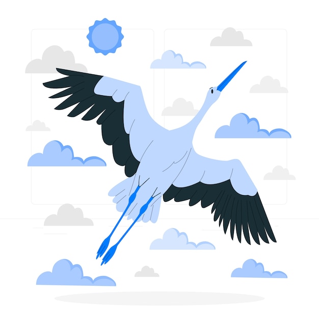 Vetor grátis ilustração do conceito de voo da cegonha