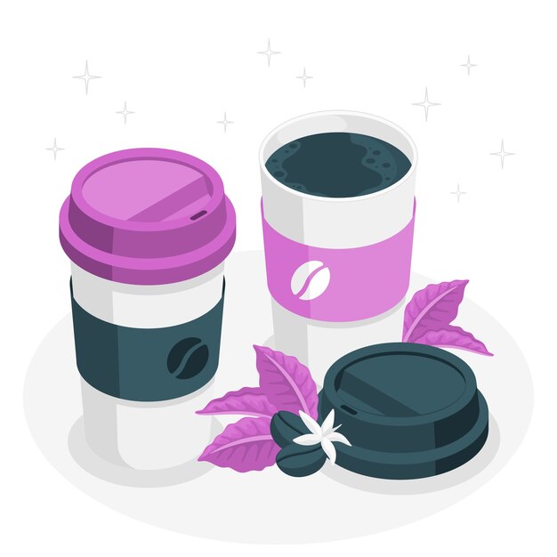 Ilustração do conceito de xícara de café