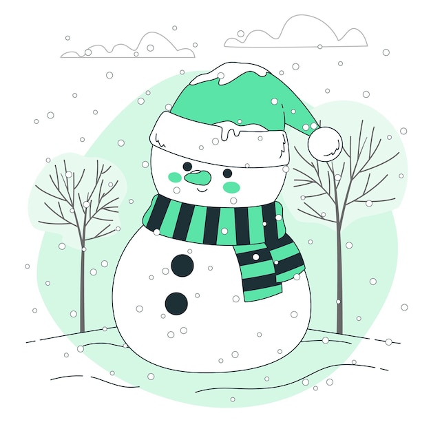 Vetor grátis ilustração do conceito do boneco homem de neve