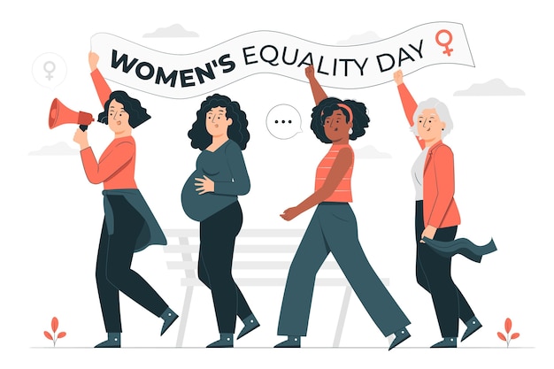 Ilustração do conceito do dia da igualdade feminina