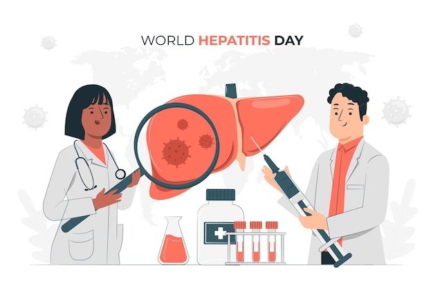 Ilustração do conceito do dia mundial da hepatite