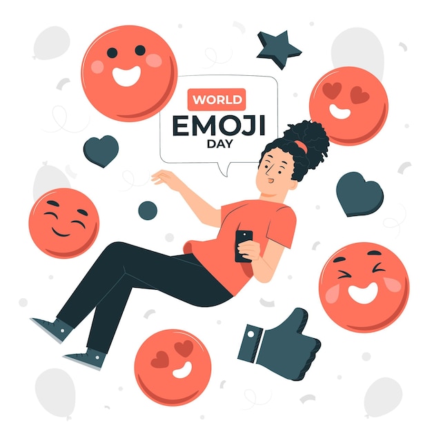 Ilustração do conceito do dia mundial de emoji