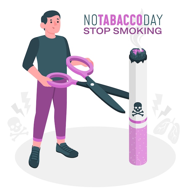 Vetor grátis ilustração do conceito do dia sem tabaco