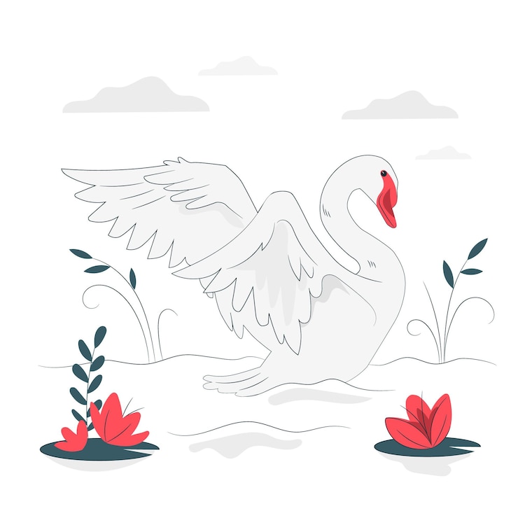 Vetor grátis ilustração do conceito elegante cisne