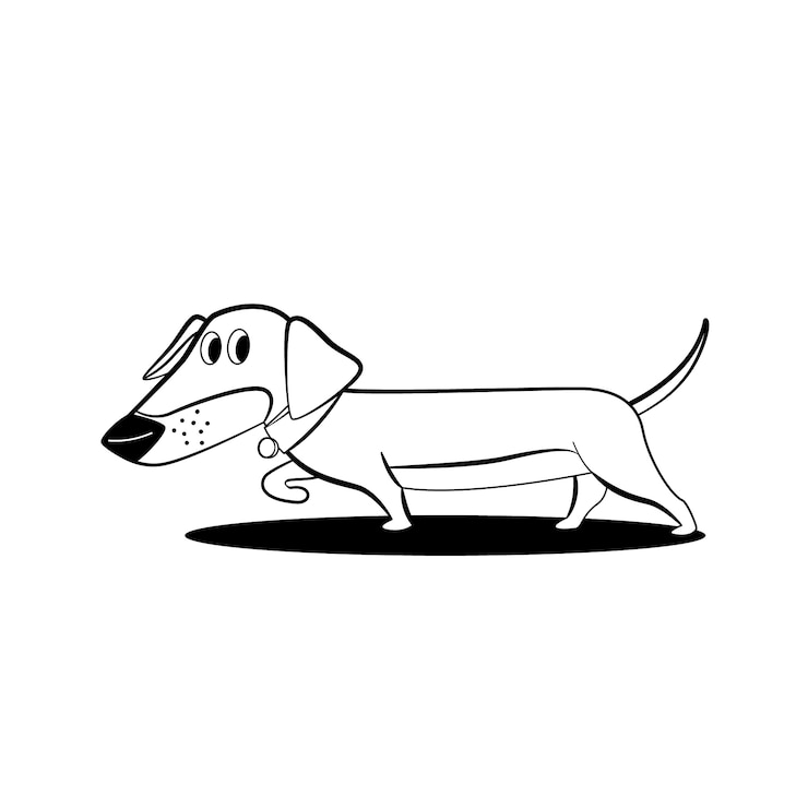 Vetor grátis ilustração do contorno do cão desenhada à mão