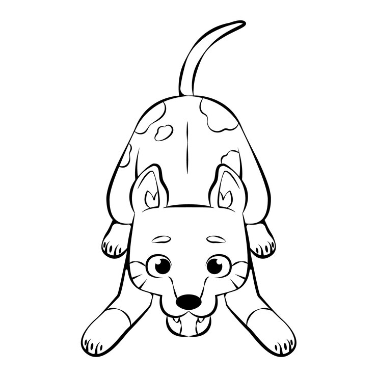 Vetor grátis ilustração do contorno do cão desenhada à mão