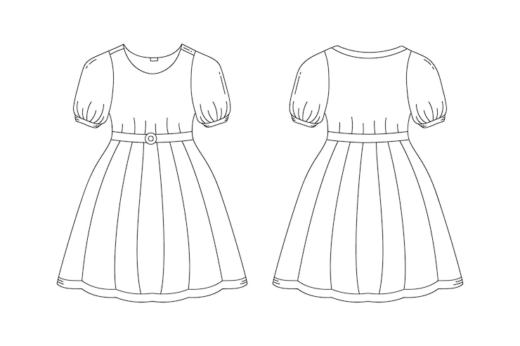 Vetor grátis ilustração do contorno do vestido desenhada à mão