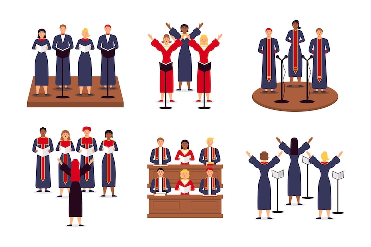 Vetor grátis ilustração do coral gospel