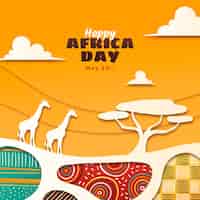 Vetor grátis ilustração do dia da áfrica de estilo de papel