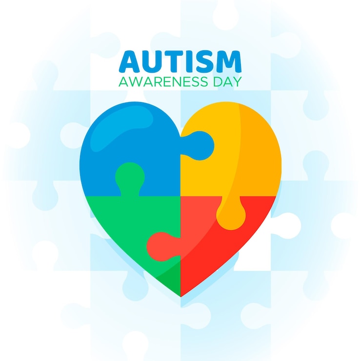 Vetor grátis ilustração do dia da conscientização do autismo no mundo plano com peças do quebra-cabeça