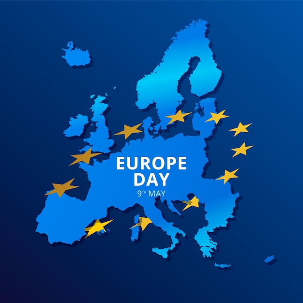 Ilustração do dia da europa gradiente