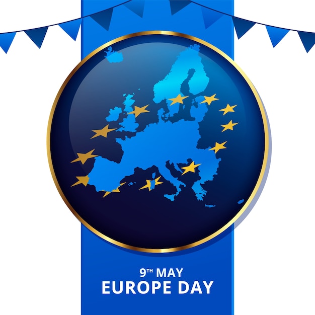 Ilustração do dia da europa gradiente