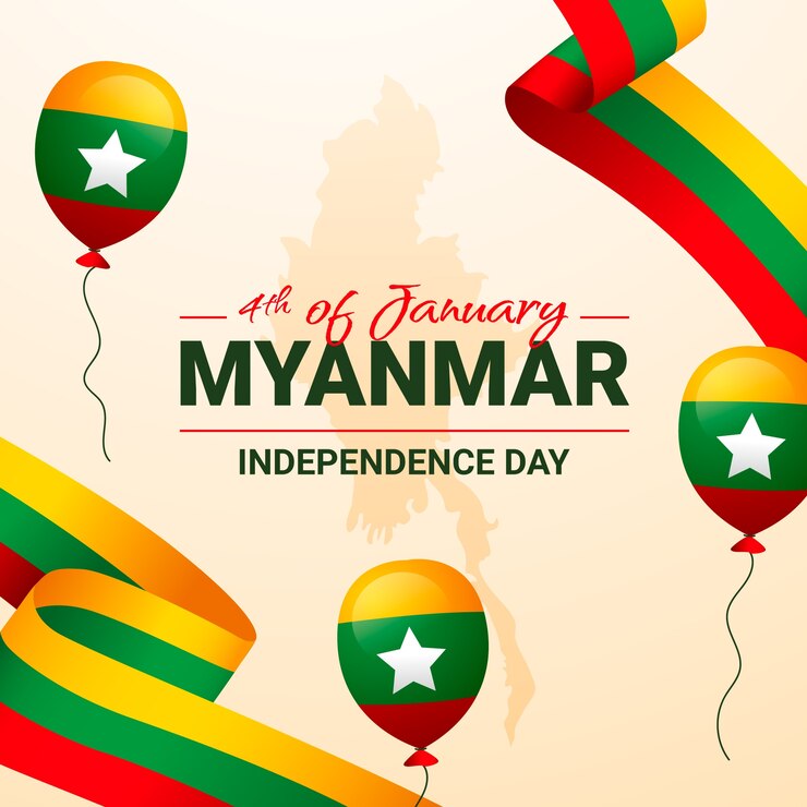 Vetor grátis ilustração do dia da independência de mianmar