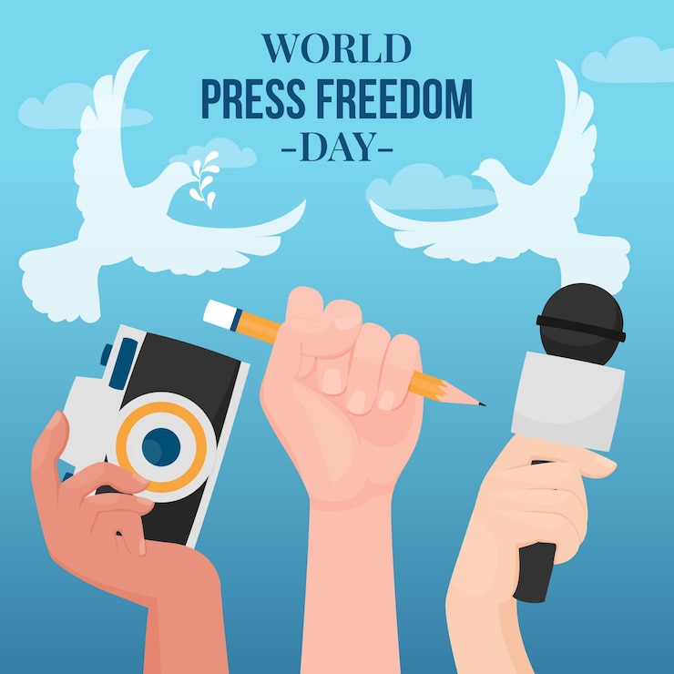 Vetor grátis ilustração do dia da liberdade de imprensa do mundo plano orgânico