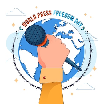 Ilustração do dia da liberdade de imprensa do mundo plano