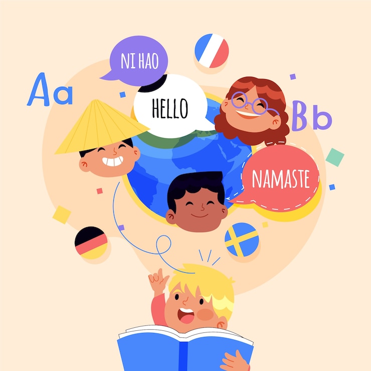 Vetor grátis ilustração do dia da língua materna internacional plana