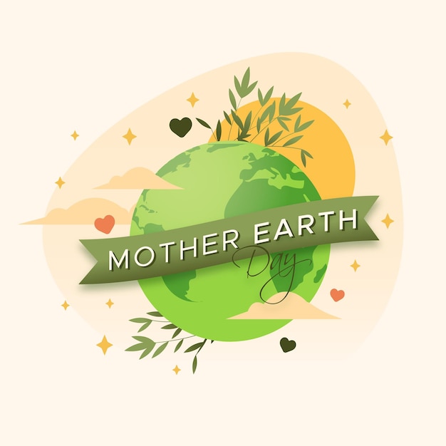 Ilustração do dia da mãe terra plana