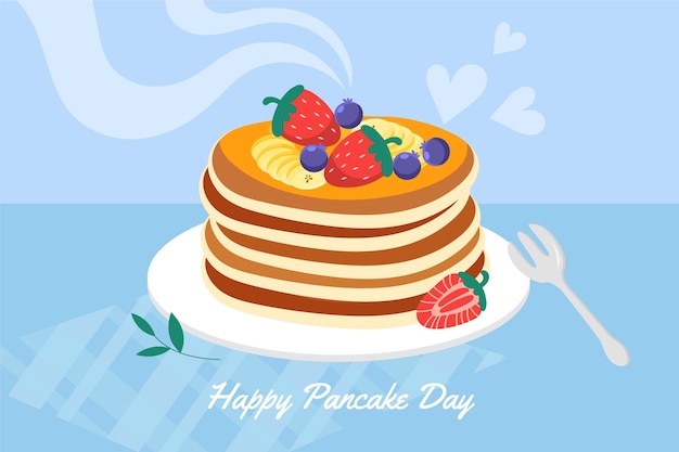 Ilustração do dia da panqueca plana