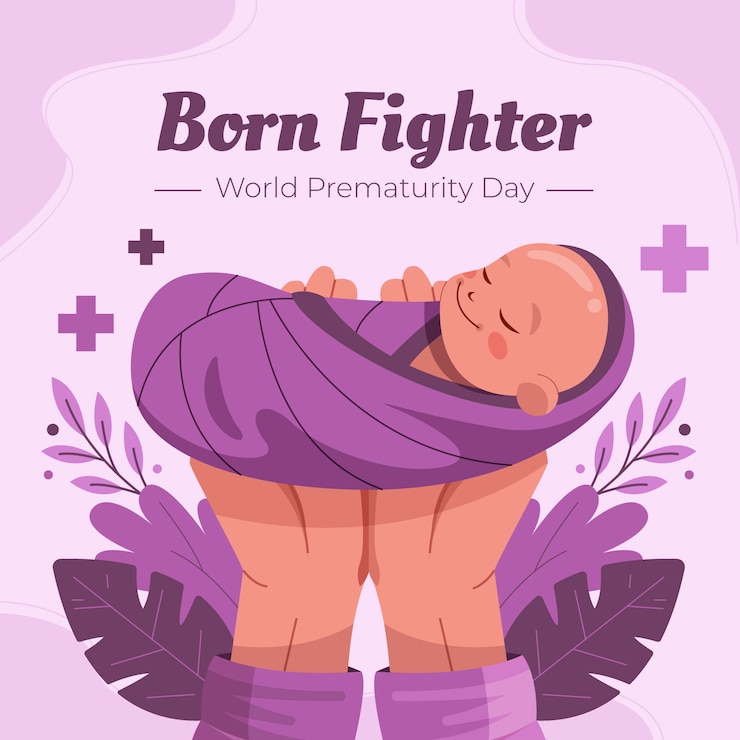 Vetor grátis ilustração do dia da prematuridade do mundo plano