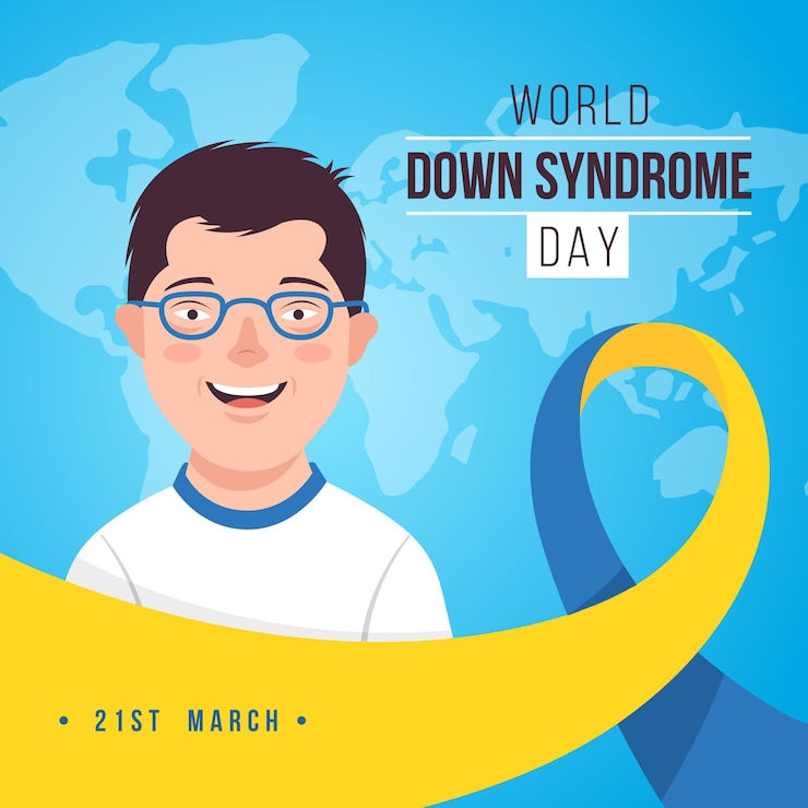 Vetor grátis ilustração do dia da síndrome de down no mundo plano