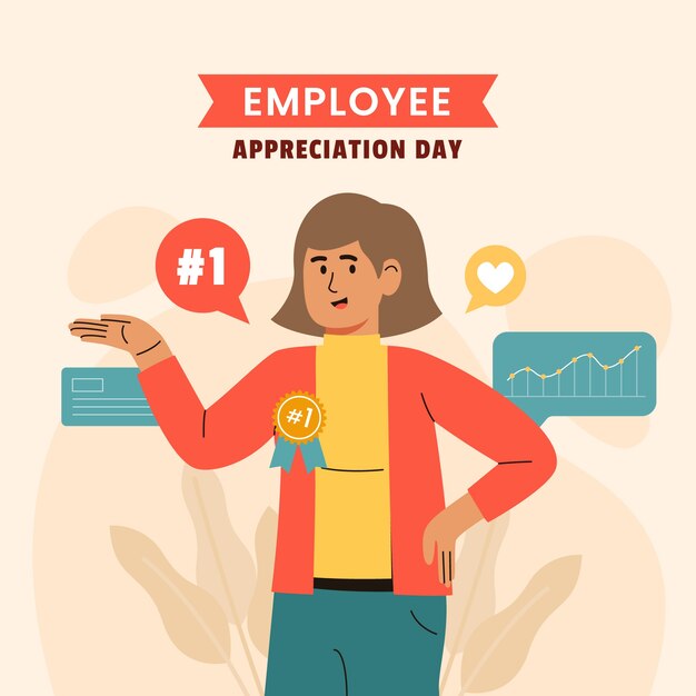 Ilustração do dia de apreciação dos empregados.