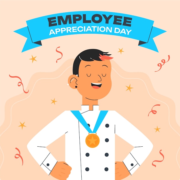 Ilustração do dia de apreciação dos empregados.