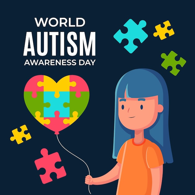 Ilustração do dia de conscientização do autismo no mundo plano Vetor grátis