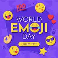 Vetor grátis ilustração do dia de emoji do mundo plano