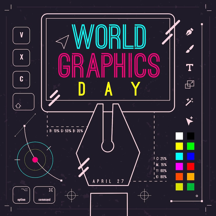Vetor grátis ilustração do dia de gráficos do mundo plano